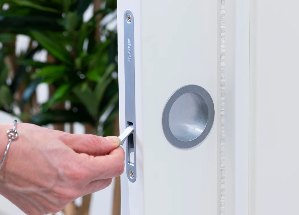 AURA Round Flush Pull Handle Set For Sliding Pocket Door - Image 6