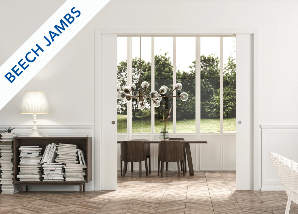 Classic DOUBLE Pocket Door System - Beech Jambs - Image 2