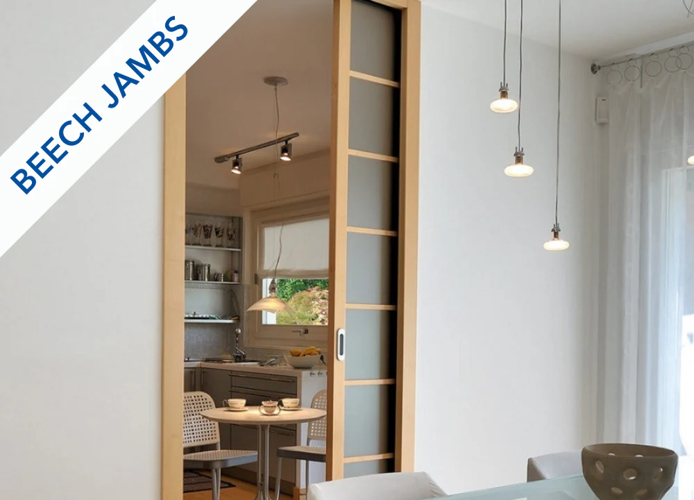 Classic SINGLE Pocket Door System- Beech Jambs