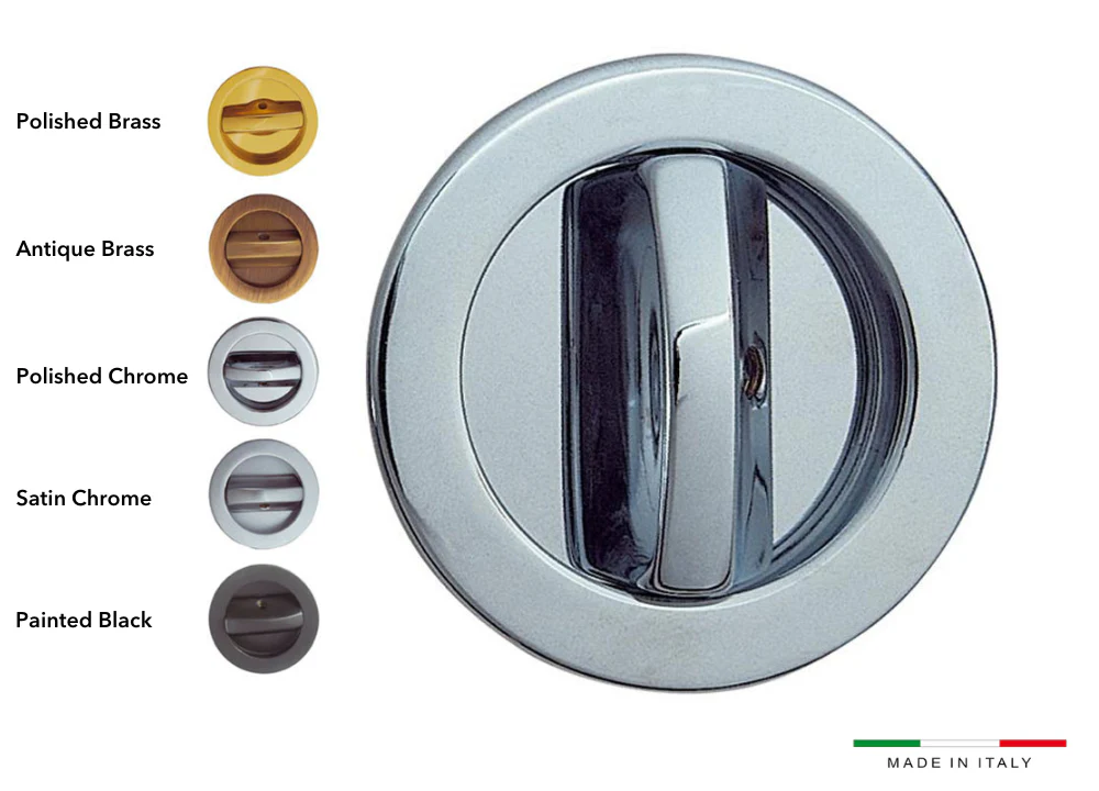 Piano Round Bathroom / Privacy Lock Set for Sliding Pocket Door