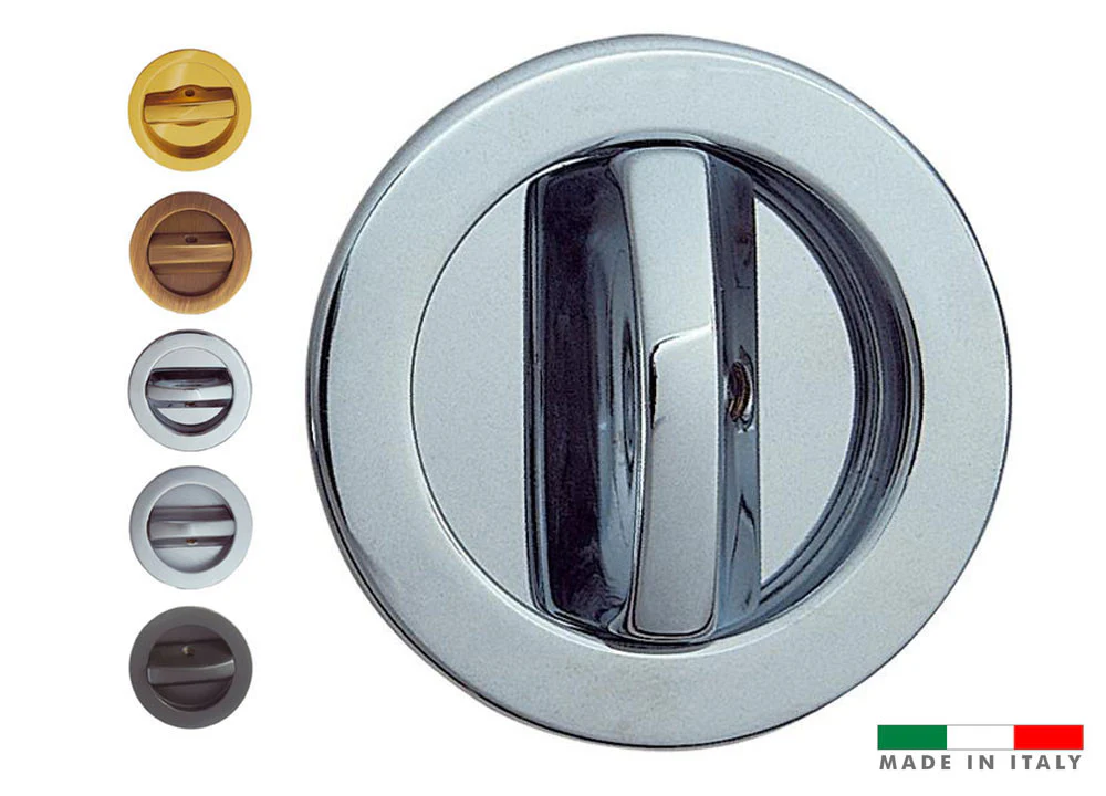 Piano Round Bathroom / Privacy Lock Set for Sliding Pocket Door - Image 2