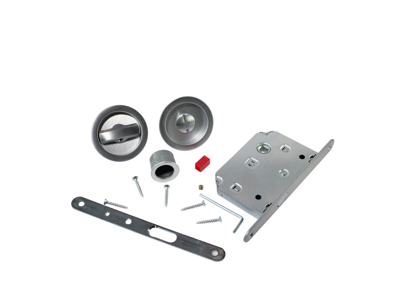 Piano Round Bathroom / Privacy Lock Set for Sliding Pocket Door - Image 3
