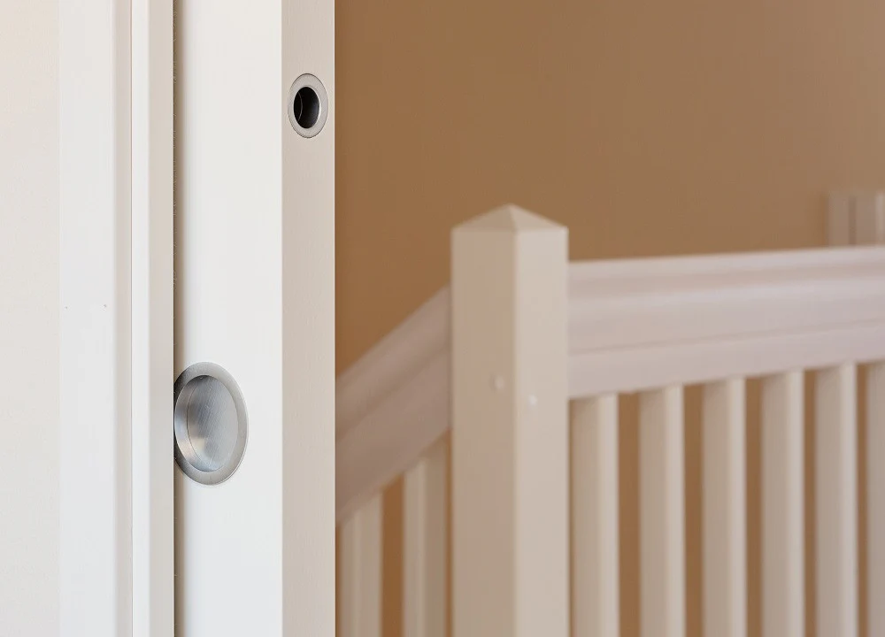 Piano Round Flush Pull Set for Sliding Pocket Door - Image 2