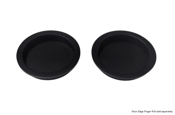 Round Flush Pull Handle Set For Sliding Pocket Door - Painted Black