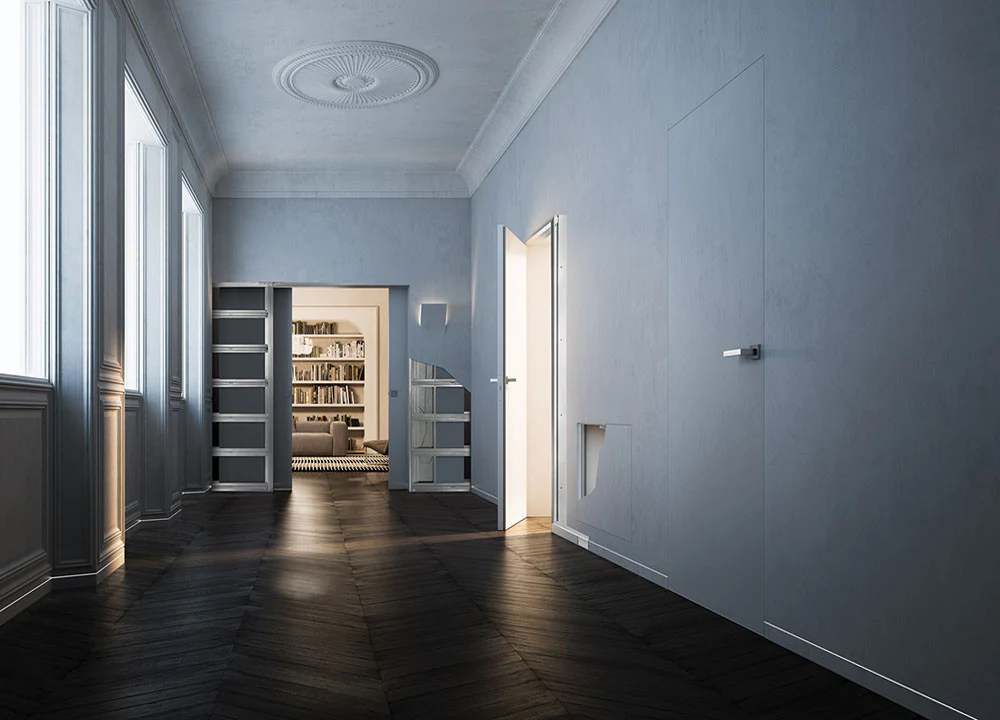 Syntesis® Flush DOUBLE WIRING-READY Pocket Door System  - New Sizing - Image 2