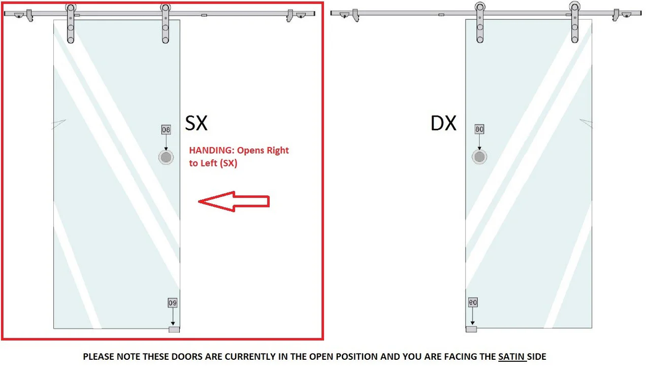 Vetroglide Classic Sliding Glass Interior Door System - Right to Left (SX) - Image 2